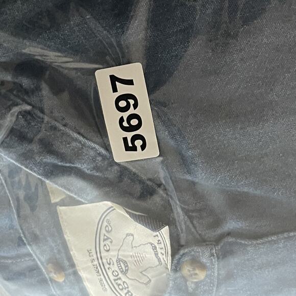 Vintage 90s Eagles Eye Top Womens XL Blue Denim Button Up Hong Kong Cotton90s - Picture 11 of 11